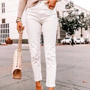 Everlane The High Rise‎ Straight Jean In White Size 26